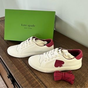 Kate Spade Fez Sneakers White/Red Sangria size 7.5
